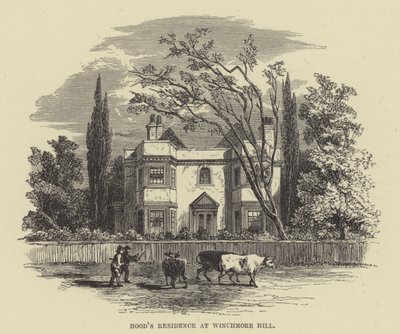 Residenza di Hood a Winchmore Hill (incisione) da English School
