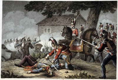 Guardia a cavallo sul campo di battaglia di Waterloo in 