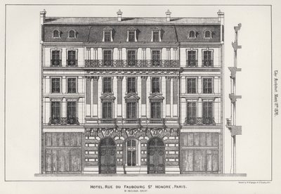 Hotel, Rue Du Faubourg St Honore, Parigi da English School