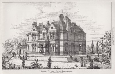 Casa, Tetlow, Fold, Manchester (incisione) da English School