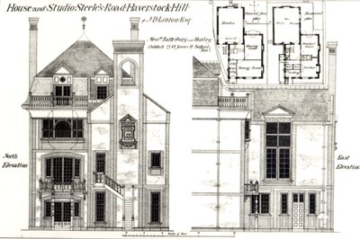 Casa e studio, Steeles Road, Haverstock Hill, da The Building News, 9 febbraio 1877 da English School