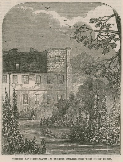 Casa a Highgate, Londra, in cui morì il poeta Samuel Coleridge da English School