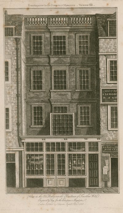 Casa in Old Bailey una volta residenza di Jonathan Wild da English School