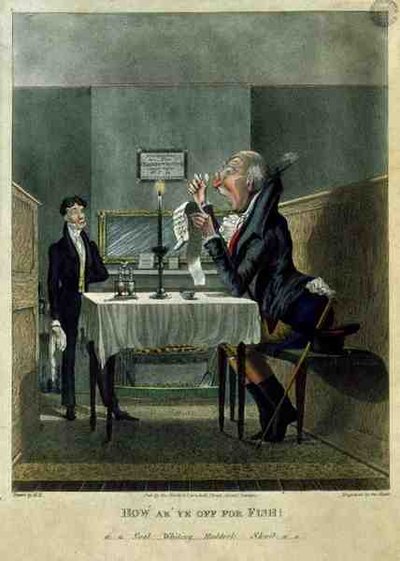 "Come va con il pesce!", inciso da George Hunt, c.1825-30 da English School