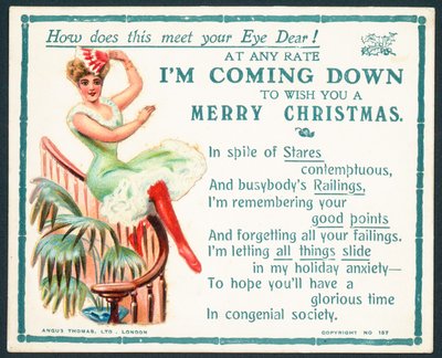 Come ti sembra questo, cara! - Cartolina di Natale vittoriana da English School