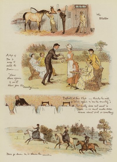 Come Tankerville Smith prese un cottage di campagna (cromolitografia) da English School