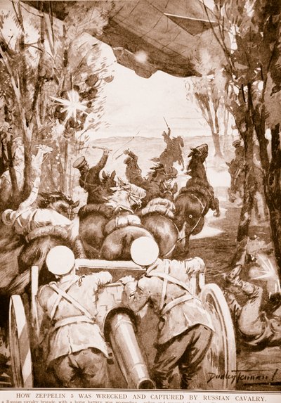 Come lo Zeppelin 5 fu distrutto e catturato dalla cavalleria russa, 1914-19 da English School