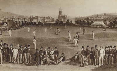 Come giocavano a cricket quando la regina Vittoria era giovane (litografia) da English School