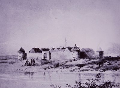 Compagnia della Baia di Hudson, Upper Fort Garry nel 1845 da English School