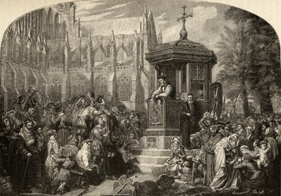 Hugh Latimer (c.1485-1555) che predica alle autorità civiche a St. Paul