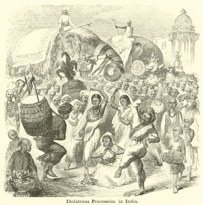 Processione idolatra in India da English School