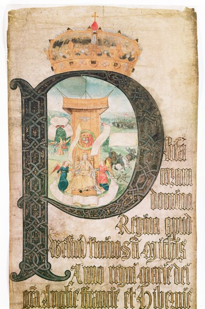 Iniziale illuminata, Coram Rege Rolls da English School