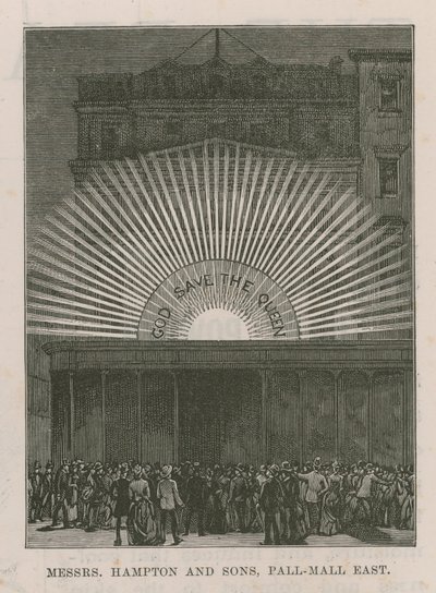 Illuminazioni che adornano Messrs Hampton e Sons da English School