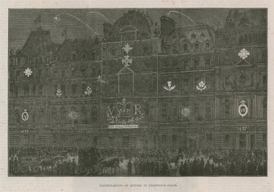 Illuminazioni sulle case in Grosvenor Place da English School