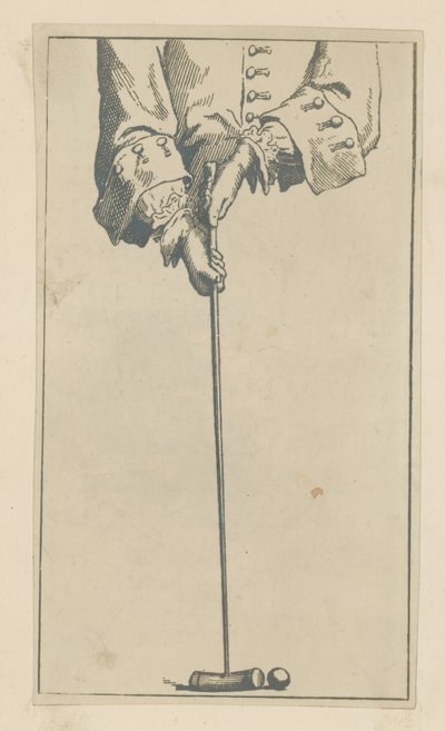 Illustrazione che raffigura una persona che gioca a croquet da English School