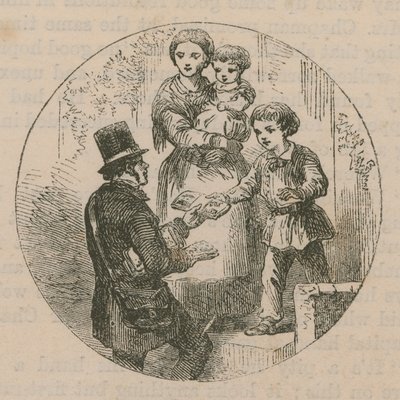 Illustrazione che raffigura un postino che consegna la posta da English School