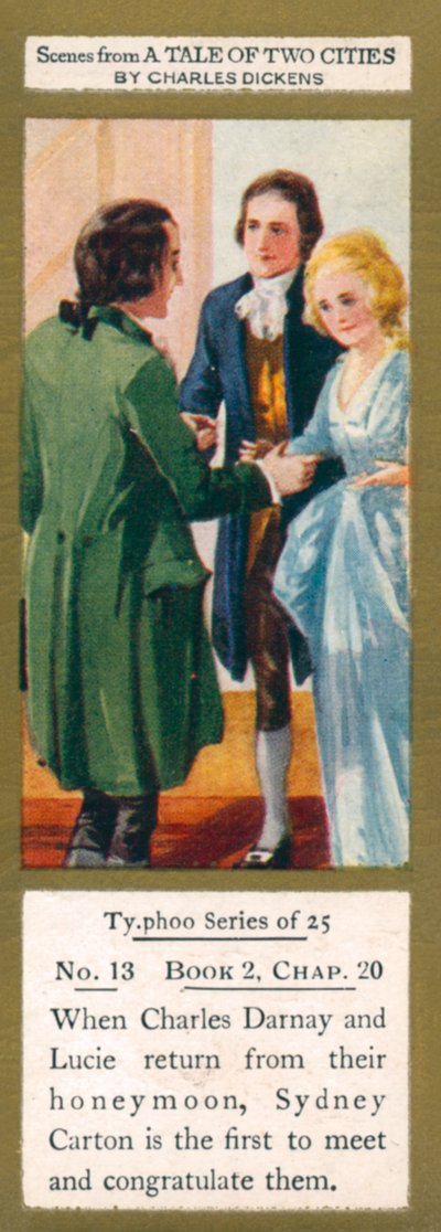 Illustrazione per Racconto di due città di Charles Dickens (litografia a colori) da English School