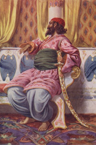 Illustrazione per Alì Babà e i quaranta ladroni (litografia a colori) da English School
