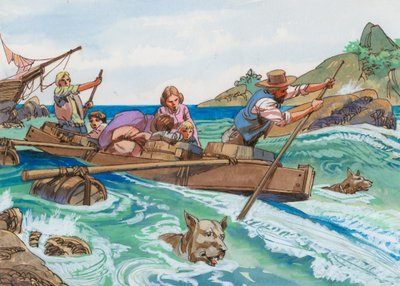 Illustrazione per Swiss Family Robinson da English School