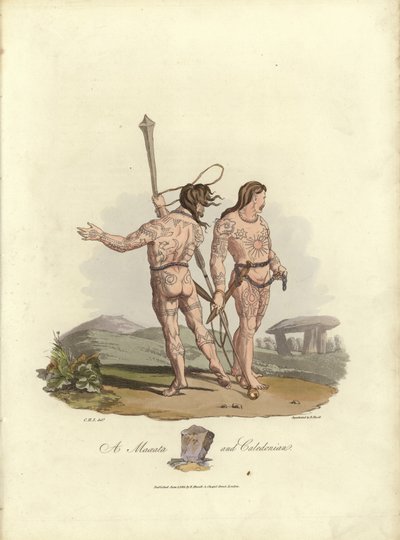 Illustrazione per The Costume of the Original Inhabitants of the British Islands da English School