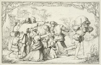 Illustrazione per Il progresso del pellegrino di John Bunyan da English School