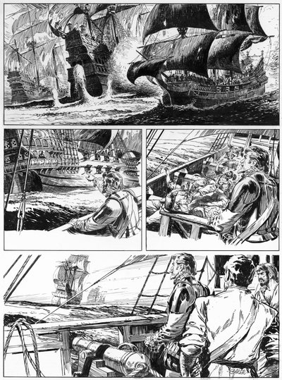 Illustrazione per Westward Ho! di Charles Kingsley da English School