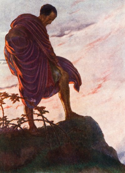 Illustrazione di storie della storia romana (litografia a colori) da English School