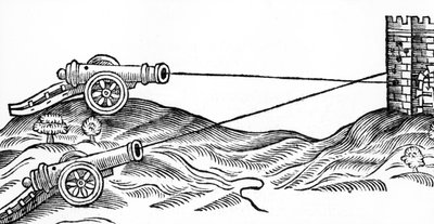 Illustrazione del fuoco di cannone in L