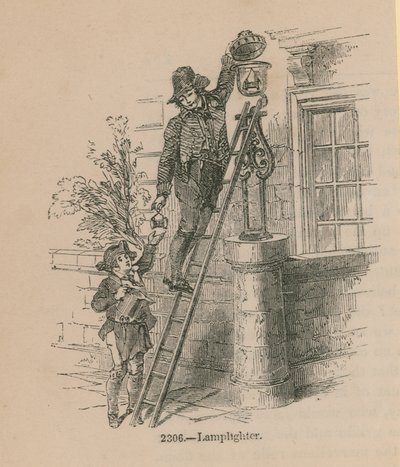 Illustrazione di un lampionaio da English School