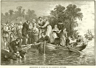 Importazione di mogli per i coloni di Jamestown da English School