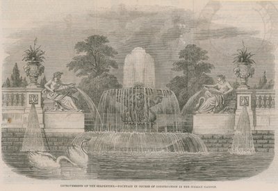 Miglioramenti del Serpentine - Fontana in costruzione nel Giardino Italiano da English School