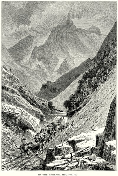 Nelle montagne di Carrara (incisione) da English School