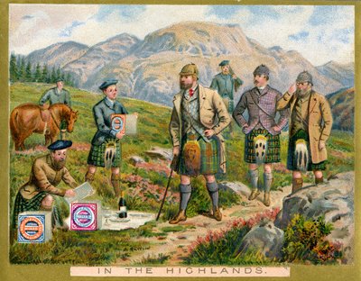 Nelle Highlands, una carta promozionale per i biscotti Huntley & Palmers, c.1890 da English School