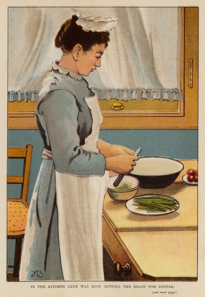 In cucina Jane era occupata a tagliare i fagioli per la cena da English School