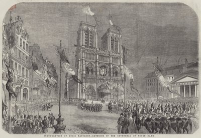 Inaugurazione di Luigi Napoleone, esterno della cattedrale di Notre Dame da English School