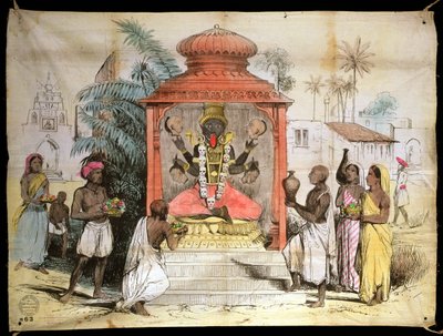India, figura e culto di Kali, c.1850 da English School