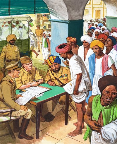 Indiani che si arruolano per combattere nella Seconda Guerra Mondiale da English School