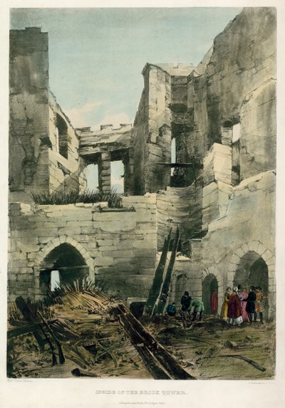 Dentro la Torre di Mattoni, Incendio della Torre di Londra, 1841 da English School