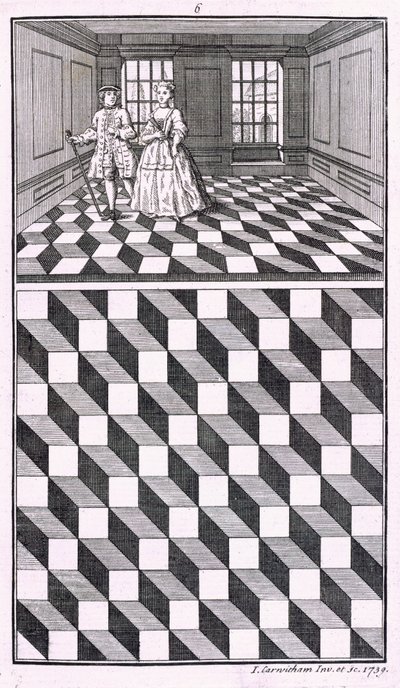 Interno, illustrazione da Vari tipi di decorazione del pavimento, di John Carwitham, 1739 da English School