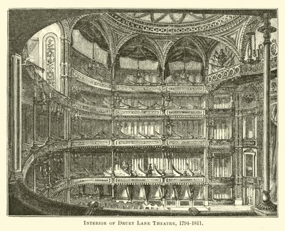 Interno del Teatro Drury Lane, 1794-1811 da English School