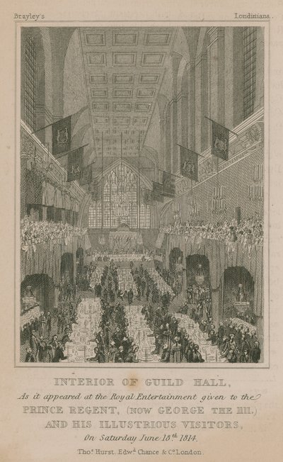Interno del Guildhall, Londra, come appariva all