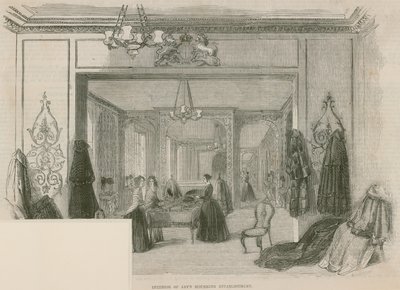 Interno del Jays Mourning Establishment, Regent Street, Londra da English School