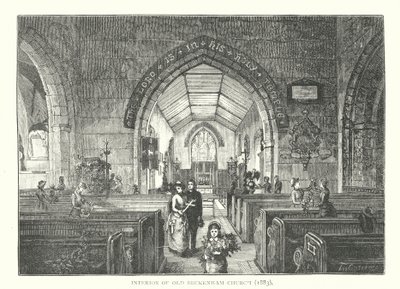Interno della vecchia chiesa di Beckenham da English School