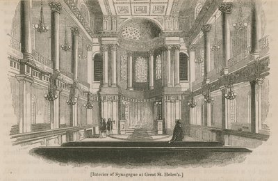 Interno della Sinagoga a Great St Helens, Londra da English School