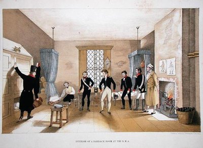 Interno di una stanza della caserma alla R.M.A. da English School