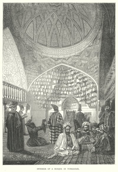 Interno di una moschea in Turkestan (incisione) da English School