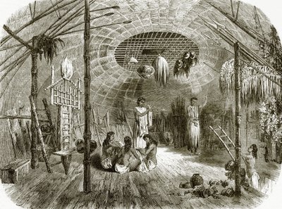 Interno di una capanna nell