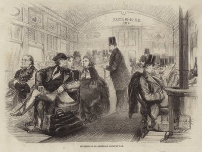 Interno di un vagone ferroviario americano da English School