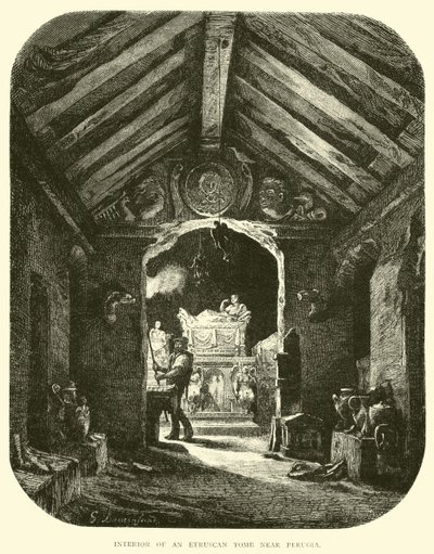 Interno di una Tomba Etrusca vicino a Perugia da English School