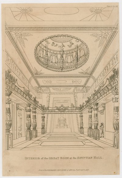 Interno della Grande Sala alla Sala Egiziana, Piccadilly da English School